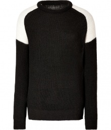 Detailed with ecru shoulders for that modern feel, Iros iteration of the classic pullover is an ultra cool choice tailored to all-season chic - Rounded neckline, long sleeves, ribbed trim - Easy straight silhouette - Team with everything from jeans and biker boots to button-downs and slim tailored trousers Detailed with ecru shoulders for that modern feel, Iros iteration of the classic pullover is an ultra cool choice tailored to all-season chic - Rounded neckline, long sleeves, ribbed trim - Easy straight silhouette - Team with everything from jeans and biker boots to button-downs and slim tailored trousers