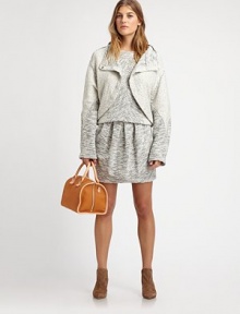 Deftly draped and unavoidably cool, this heavy cotton fleece jacket is defined by a tweed-like finish and asymmetrical styling. Asymmetrical draped frontHook-and-eye closureDropped shouldersLong sleevesAsymmetrical hemAbout 19 from shoulder to hemCottonMachine washImported of Italian fabricSIZE & FITModel shown is 5'10 (177cm) wearing US size 4. Deftly draped and unavoidably cool, this heavy cotton fleece jacket is defined by a tweed-like finish and asymmetrical styling. Asymmetrical draped frontHook-and-eye closureDropped shouldersLong sleevesAsymmetrical hemAbout 19 from shoulder to hemCottonMachine washImported of Italian fabricSIZE & FITModel shown is 5'10 (177cm) wearing US size 4.