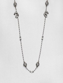 From the Naga Collection. This stylized design features dragon and ball stations in sleek sterling silver on a link chain. Sterling silverLength, about 36Lobster clasp closureImported From the Naga Collection. This stylized design features dragon and ball stations in sleek sterling silver on a link chain. Sterling silverLength, about 36Lobster clasp closureImported
