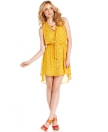 Flaunt your bright style in this sunny day dress from American Rag! Boasts a dainty print and super-cute high-low design!