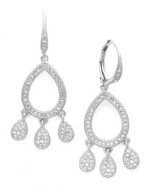 A vintage take on a classy pair of chandelier earrings. Eliot Danori's elegant style shimmers with the additino of sparkling crystals. Set in silver tone mixed metal. Approximate drop: 1 inch.