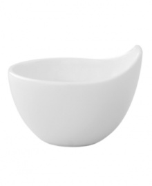 Give coffee and tea an air of modern grace with this sleek sugar bowl. A whimsical shape in white fine china offers endless appeal alongside other pieces from the Urban Nature collection by Villeroy & Boch. Give coffee and tea an air of modern grace with this sleek sugar bowl. A whimsical shape in white fine china offers endless appeal alongside other pieces from the Urban Nature collection by Villeroy & Boch.