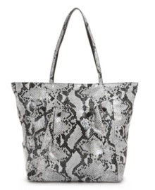 A sassy snakeskin print puts a daring spin on this classic tote shape from FALCHI by Falchi. Subtle pleating and a spacious interior give this bag an everyday exotic appeal. A sassy snakeskin print puts a daring spin on this classic tote shape from FALCHI by Falchi. Subtle pleating and a spacious interior give this bag an everyday exotic appeal.