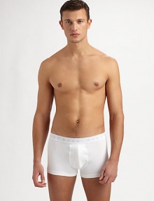 The comfort and softness of Egyptian cotton, cut with a slim fit and logo detail on the elastic waist. Pack of 3 95% cotton/5% Lycra Machine wash Imported 