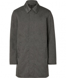Give your outerwear wardrobe a sleek urban redux with Michael Kors charcoal herringbone coat - Classic collar, long sleeves, elbow patches, hidden front button panel, side slit pockets, straight fit - Pair with elegant suits and richly tinted scarves Give your outerwear wardrobe a sleek urban redux with Michael Kors charcoal herringbone coat - Classic collar, long sleeves, elbow patches, hidden front button panel, side slit pockets, straight fit - Pair with elegant suits and richly tinted scarves