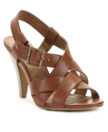 Strut down sidewalks in chic style with the on-trend silhouette of the stacked heel Isaac City sandals by Rampage.