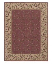 Beauty in bloom. This stunning rug is graced with a deep yet gentle color palette, creating the perfect ground for its latticework of blossoming vines. Bearing the rich patina of premium-quality Opulon(tm) yarns, each rug boasts a densely woven and strikingly luxurious pile that's a pleasure to touch and admire. One-year warranty. Beauty in bloom. This stunning rug is graced with a deep yet gentle color palette, creating the perfect ground for its latticework of blossoming vines. Bearing the rich patina of premium-quality Opulon(tm) yarns, each rug boasts a densely woven and strikingly luxurious pile that's a pleasure to touch and admire. One-year warranty.