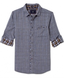 Lock down your look with the understated cool of this Edison checkered shirt from Guess.