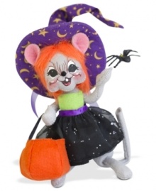 Have some squeaky clean Halloween fun with Annalee's trick-or-treat witch mouse. A pumpkin for treats and starry-sky hat disguise a perfectly innocent creature. Have some squeaky clean Halloween fun with Annalee's trick-or-treat witch mouse. A pumpkin for treats and starry-sky hat disguise a perfectly innocent creature.