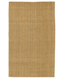 Naturally inviting, this light-brown area rug brings distinctive texture into your home. Natural jute fibers are hand-woven in India, creating a durable, high-quality piece that complements nearly any style of decor.