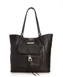 Simplistically stunning. Constructed from rich leather, this on-the-go tote from Calvin Klein has room for your everyday essentials and more. Simplistically stunning. Constructed from rich leather, this on-the-go tote from Calvin Klein has room for your everyday essentials and more.