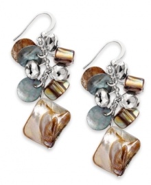 Life's a beach! A striking shell theme sets apart these summery drop earrings from Style&co. Embellished with plastic beads in a metallic silver hue, they're set in silver tone mixed metal. Approximate drop: 3 inches. Life's a beach! A striking shell theme sets apart these summery drop earrings from Style&co. Embellished with plastic beads in a metallic silver hue, they're set in silver tone mixed metal. Approximate drop: 3 inches.