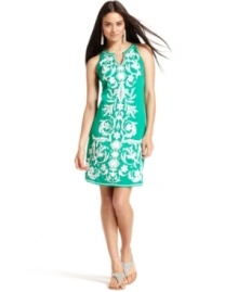 INC decks out this petite dress with a rhinestone-studded exotic applique and a chic shift silhouette. Wear with jeweled flats for effortless style! INC decks out this petite dress with a rhinestone-studded exotic applique and a chic shift silhouette. Wear with jeweled flats for effortless style!