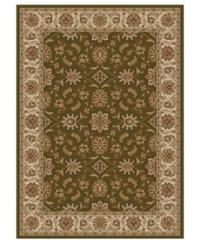 Rendered with intricate floral designs in a sumptuous green and neutral color palette, this area rug set from Kenneth Mink offers a cohesive look for your entire home. Woven of plush olefin for lasting softness and durability. Includes five rugs.