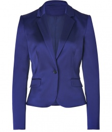 With its sharply tailored fit and timeless classic styling, Hugos oversaturated satin blazer is a business to cocktails essential - Peaked lapel, long sleeves, buttoned cuffs, single button closure, front flap pockets - Slightly shorter, tailored fit - Pair with a crisp white shirt and jeans, or dress up for work with a pencil skirt and peep-toes With its sharply tailored fit and timeless classic styling, Hugos oversaturated satin blazer is a business to cocktails essential - Peaked lapel, long sleeves, buttoned cuffs, single button closure, front flap pockets - Slightly shorter, tailored fit - Pair with a crisp white shirt and jeans, or dress up for work with a pencil skirt and peep-toes