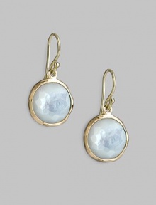 From the Lollipop Collection. Lustrous mother-of-pearl drops, richly faceted and gracefully set in 18k yellow gold. Mother-of-pearl 18k yellow gold Drop, about 1 Diameter, about ½ Ear wire Imported From the Lollipop Collection. Lustrous mother-of-pearl drops, richly faceted and gracefully set in 18k yellow gold. Mother-of-pearl 18k yellow gold Drop, about 1 Diameter, about ½ Ear wire Imported