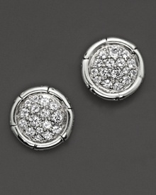 Sterling silver, jointed like a bamboo stalk, circles glittering pavé white topaz gems.