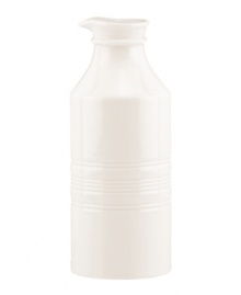 Just like the milk man used to deliver, this vintage-style pitcher brings an overwhelming sense of nostalgia to the table in creamy white porcelain. Subtle detailing echoes the ringed Tin Can Alley dinnerware motif. Qualifies for Rebate Just like the milk man used to deliver, this vintage-style pitcher brings an overwhelming sense of nostalgia to the table in creamy white porcelain. Subtle detailing echoes the ringed Tin Can Alley dinnerware motif. Qualifies for Rebate