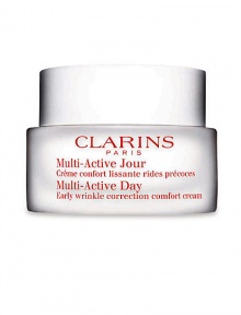 Early Correction. Continuous Protection. Visible Perfection. Multi-Active Day is the newest innovation from Clarins high performance skin care with new formulas and textures that prevent and visibly correct early signs of aging.Powerful and targeted early wrinkle control Reinforced and continuous antioxidant defense delivered directly to the skin Radiance boosting action Dermal-epidermal junction repair Dermatologist tested. Non-comedogenic Early Correction. Continuous Protection. Visible Perfection. Multi-Active Day is the newest innovation from Clarins high performance skin care with new formulas and textures that prevent and visibly correct early signs of aging.Powerful and targeted early wrinkle control Reinforced and continuous antioxidant defense delivered directly to the skin Radiance boosting action Dermal-epidermal junction repair Dermatologist tested. Non-comedogenic