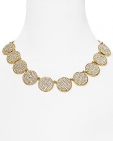 Bright for now, perfect for every occasion, this kate spade new york collar necklace is effortlessly glam, cast in gold plated metal with striking circular stations.