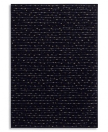 This soft, texturally interesting area rug from Karastan adorns your floor with an organic stripe pattern that suggests the look of beads strung across a field of deep, bold indigo. Ideal for any decor, made from 100% premium worsted 2-ply wool for a soft hand and long-lasting wear. This soft, texturally interesting area rug from Karastan adorns your floor with an organic stripe pattern that suggests the look of beads strung across a field of deep, bold indigo. Ideal for any decor, made from 100% premium worsted 2-ply wool for a soft hand and long-lasting wear.