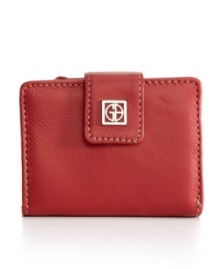 Show off those cute snapshots: this super-soft pebbled leather wallet features 4 clear windows for easy access to pix of the kids (and your ID). Show off those cute snapshots: this super-soft pebbled leather wallet features 4 clear windows for easy access to pix of the kids (and your ID).