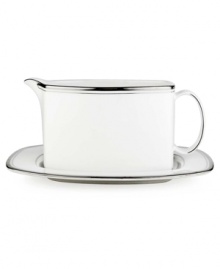 Set the table with poise and purpose. The Library Lane collection features tailored platinum bands on white china that bring black tie elegance to any meal. Set the table with poise and purpose. The Library Lane collection features tailored platinum bands on white china that bring black tie elegance to any meal.