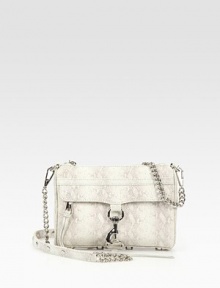 A sumptuous lizard-embossed leather versatile design is paired with gleaming metal hardware for a clean, modern style. Removable chain shoulder strap, 23 dropTop zip closureOne outside zip-flap and lock pocketProtective metal feetCotton lining8¾W X 6¼H X 1½DImported A sumptuous lizard-embossed leather versatile design is paired with gleaming metal hardware for a clean, modern style. Removable chain shoulder strap, 23 dropTop zip closureOne outside zip-flap and lock pocketProtective metal feetCotton lining8¾W X 6¼H X 1½DImported