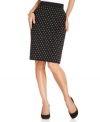 An allover dotted fabric adds a pop of print to this Alfani petite pencil skirt -- a stylish spin to a workwear staple!