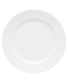 Dine with Wickford dinnerware and tie in timeless sophistication with every meal. This versatile white porcelain dinner plate from kate spade new york has a contemporary shape embossed around the rim with a twisting rope design. Dine with Wickford dinnerware and tie in timeless sophistication with every meal. This versatile white porcelain dinner plate from kate spade new york has a contemporary shape embossed around the rim with a twisting rope design.
