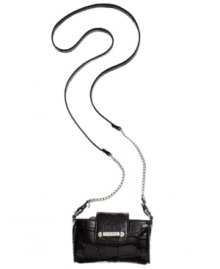 Take your favorite tech toy with you wherever you go with this cool, croc-embossed crossbody from Nine West. Chic chain-link details and signature hardware dress the outside, while the compact, well-organized interior perfectly fits PDA and a few other little extras. Take your favorite tech toy with you wherever you go with this cool, croc-embossed crossbody from Nine West. Chic chain-link details and signature hardware dress the outside, while the compact, well-organized interior perfectly fits PDA and a few other little extras.