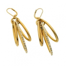 Put a ring on it. These drop earrings from T Tahari feature three hoop rings with the center ring embellished with glittering crystal accents. Crafted in gold tone mixed metal. Base metal is nickel-free for sensitive skin. Approximate drop: 2-1/4 inches. Put a ring on it. These drop earrings from T Tahari feature three hoop rings with the center ring embellished with glittering crystal accents. Crafted in gold tone mixed metal. Base metal is nickel-free for sensitive skin. Approximate drop: 2-1/4 inches.