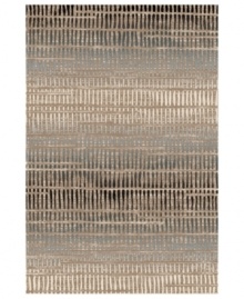 Pulling together distressed and ombre striping designs, the Jamestown area rug from Kenneth Mink boasts unique texture in its carved detailing and dense, yet luxurious pile. Made in Turkey of durable heat-set polypropylene for pure style that endures. Pulling together distressed and ombre striping designs, the Jamestown area rug from Kenneth Mink boasts unique texture in its carved detailing and dense, yet luxurious pile. Made in Turkey of durable heat-set polypropylene for pure style that endures.