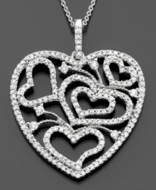 Love doesn't have to be complicated. This gorgeous diamond necklace from Effy Collection features round-cut diamond set in 14k white gold. Approximate length: 18 inches. Love doesn't have to be complicated. This gorgeous diamond necklace from Effy Collection features round-cut diamond set in 14k white gold. Approximate length: 18 inches.