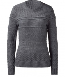 Luxurious pullover made ..from a fine, grey wool blend - Stylish knit pattern - The silhouette is slim and feminine fitted - Classic crew neck and long sleeves, rib-knit cuffs - A dream basic, classy and casual - A hit combination with jeans, business trousers, a pleated skirt Luxurious pullover made ..from a fine, grey wool blend - Stylish knit pattern - The silhouette is slim and feminine fitted - Classic crew neck and long sleeves, rib-knit cuffs - A dream basic, classy and casual - A hit combination with jeans, business trousers, a pleated skirt