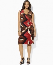 Lauren Ralph Lauren's sleek matte jersey dress is a wardrobe essential, and this faux-wrap dress is a flattering styling option year-round. (Clearance) Lauren Ralph Lauren's sleek matte jersey dress is a wardrobe essential, and this faux-wrap dress is a flattering styling option year-round. (Clearance)