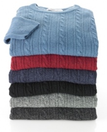 Always a classic. This cable-knit sweater from Geoffrey Beene sweater is a timeless piece every man must own. Always a classic. This cable-knit sweater from Geoffrey Beene sweater is a timeless piece every man must own.