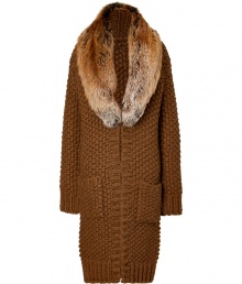 Invest in pure luxury this season with Michael Kors incredibly soft fox fur collar cardigan coat, finished with a cool chunky knit for that fashion-forward feel - Removable fox fur shawl collar, long sleeves, ribbed trim, patch pockets, hidden front closures - Long lean silhouette - Team with tissue tees, leather leggings and suede ankle boots Invest in pure luxury this season with Michael Kors incredibly soft fox fur collar cardigan coat, finished with a cool chunky knit for that fashion-forward feel - Removable fox fur shawl collar, long sleeves, ribbed trim, patch pockets, hidden front closures - Long lean silhouette - Team with tissue tees, leather leggings and suede ankle boots