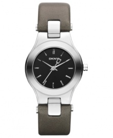 Supple leather in dusky hues make this DKNY timepiece a mood-changing accessory.