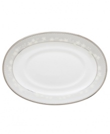 To entertain with grace and style look no further than this Bellina sauce boat stand from Lenox's dinnerware and dishes collection. Elegant bone china with a delicate floral design and textured white beads is finished with platinum trim. Saucer boat stand shown right. Qualifies for Rebate To entertain with grace and style look no further than this Bellina sauce boat stand from Lenox's dinnerware and dishes collection. Elegant bone china with a delicate floral design and textured white beads is finished with platinum trim. Saucer boat stand shown right. Qualifies for Rebate