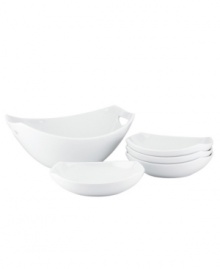 Feature modern elegance on your menu with the Classic Fjord pasta set from Dansk's collection of serveware and serving dishes. The set serves up glossy white porcelain in fluid shapes that keep tables looking totally fresh. Feature modern elegance on your menu with the Classic Fjord pasta set from Dansk's collection of serveware and serving dishes. The set serves up glossy white porcelain in fluid shapes that keep tables looking totally fresh.