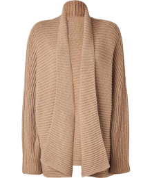 With a trend-right open silhouette, this camelhair cardigan from Jil Sander highlights the look of the new season - Shawl collar, long sleeves, boxy open silhouette, ribbed - Wear with skinny jeans, a worn-in tee, and high heel booties With a trend-right open silhouette, this camelhair cardigan from Jil Sander highlights the look of the new season - Shawl collar, long sleeves, boxy open silhouette, ribbed - Wear with skinny jeans, a worn-in tee, and high heel booties
