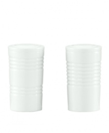 The ridged pattern of Tin Can Alley set puts a modern spin on these salt and pepper shakers from Lenox dinnerware. Dishes in this collection, including these accessories, feature glazed white porcelain for coordinating with any table and decor. Qualifies for Rebate The ridged pattern of Tin Can Alley set puts a modern spin on these salt and pepper shakers from Lenox dinnerware. Dishes in this collection, including these accessories, feature glazed white porcelain for coordinating with any table and decor. Qualifies for Rebate