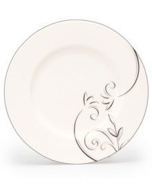 A fluid contemporary pattern with subtle shimmer dances along the edging of this accent plate. As a stylish accent for entertaining or a simple way to spruce up an everyday meal, the Voila collection always looks right. Qualifies for Rebate A fluid contemporary pattern with subtle shimmer dances along the edging of this accent plate. As a stylish accent for entertaining or a simple way to spruce up an everyday meal, the Voila collection always looks right. Qualifies for Rebate