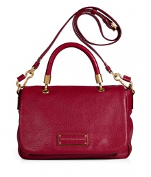 Undeniably chic, this classic convertible bag from Marc by Marc Jacobs exudes ladylike style - Front flap closure with logo plaque, top carrying handle with gold-toned hardware, convertible shoulder strap, textured leather - Perfect for your casual-cool looks or off-duty chic Undeniably chic, this classic convertible bag from Marc by Marc Jacobs exudes ladylike style - Front flap closure with logo plaque, top carrying handle with gold-toned hardware, convertible shoulder strap, textured leather - Perfect for your casual-cool looks or off-duty chic