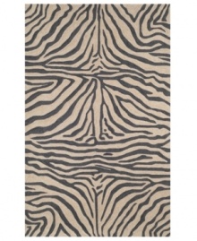 Venture outdoors with this chic area rug, displaying a classic zebra-print design. Hand-hooked of a durable polypropylene-acrylic blend, the Promenade rug can go virtually anywhere! Give some life to your outdoor patio or add some intrigue to your fashion-forward family room. Venture outdoors with this chic area rug, displaying a classic zebra-print design. Hand-hooked of a durable polypropylene-acrylic blend, the Promenade rug can go virtually anywhere! Give some life to your outdoor patio or add some intrigue to your fashion-forward family room.