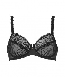 Luxurious underwire bra in fine black synthetic fiber blend - very comfortable due to stretch content - elegant shell embroidery - unpadded cups and adjustable straps - hook closure - decorative pearl between the cups - ideal for plunging necklines - creates a dream cleavage - perfect snug fit - stylish, sexy, seductive - fits under (almost) all outfits Luxurious underwire bra in fine black synthetic fiber blend - very comfortable due to stretch content - elegant shell embroidery - unpadded cups and adjustable straps - hook closure - decorative pearl between the cups - ideal for plunging necklines - creates a dream cleavage - perfect snug fit - stylish, sexy, seductive - fits under (almost) all outfits