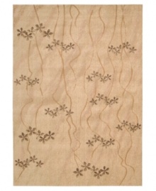 Blossoming laurels in rich, blended earth tones add a warm touch to any room. Woven from a durable wool blend, this Calvin Klein area rug marks your space with lasting softness and charm. (Clearance) Blossoming laurels in rich, blended earth tones add a warm touch to any room. Woven from a durable wool blend, this Calvin Klein area rug marks your space with lasting softness and charm. (Clearance)
