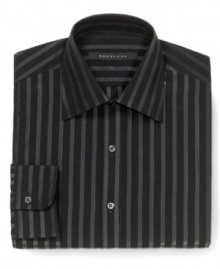 From stripes to structure, it's the details that make this Sean John dress shirt a sharp choice. From stripes to structure, it's the details that make this Sean John dress shirt a sharp choice.
