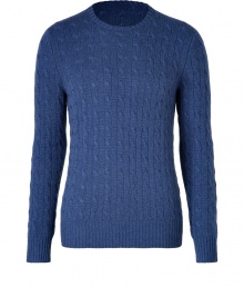 A luxury essential in a chic shade of heather blue, Ralph Laurens super soft cable knit cashmere pullover counts as a multi-season must - Round neckline, long sleeves, ribbed trim - Contemporary slim fit - Wear over shirts or tees with jeans, cords or chinos A luxury essential in a chic shade of heather blue, Ralph Laurens super soft cable knit cashmere pullover counts as a multi-season must - Round neckline, long sleeves, ribbed trim - Contemporary slim fit - Wear over shirts or tees with jeans, cords or chinos